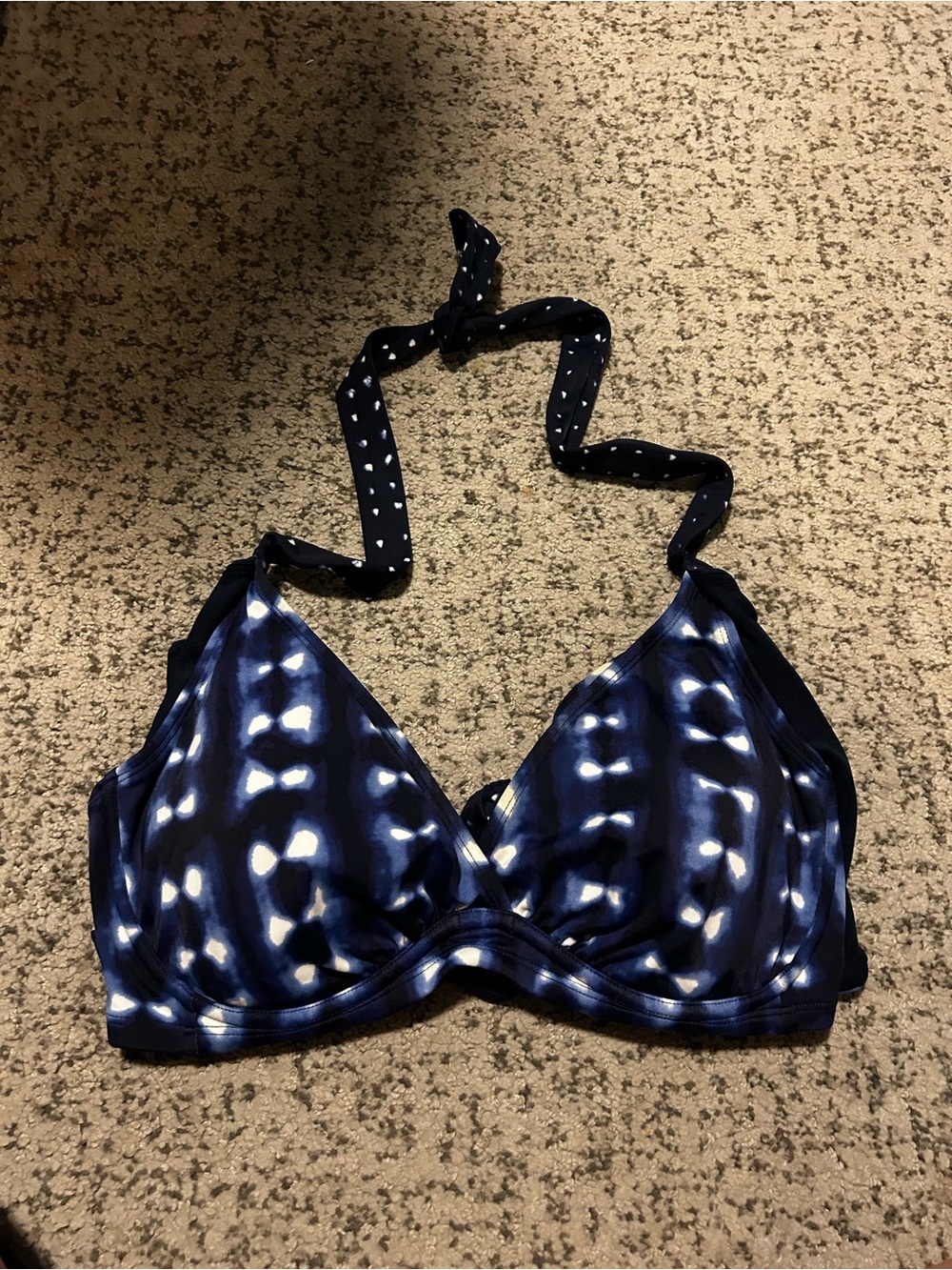 Athleta Blue Mashiko Under-Wire Bikini Top Size 36D/DD
